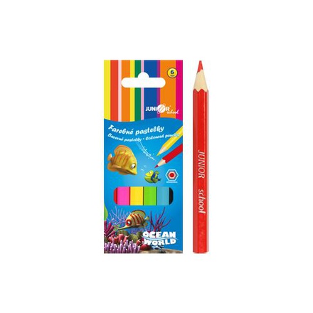Pastelky Ocean World šestihranné 6 ks, malé
