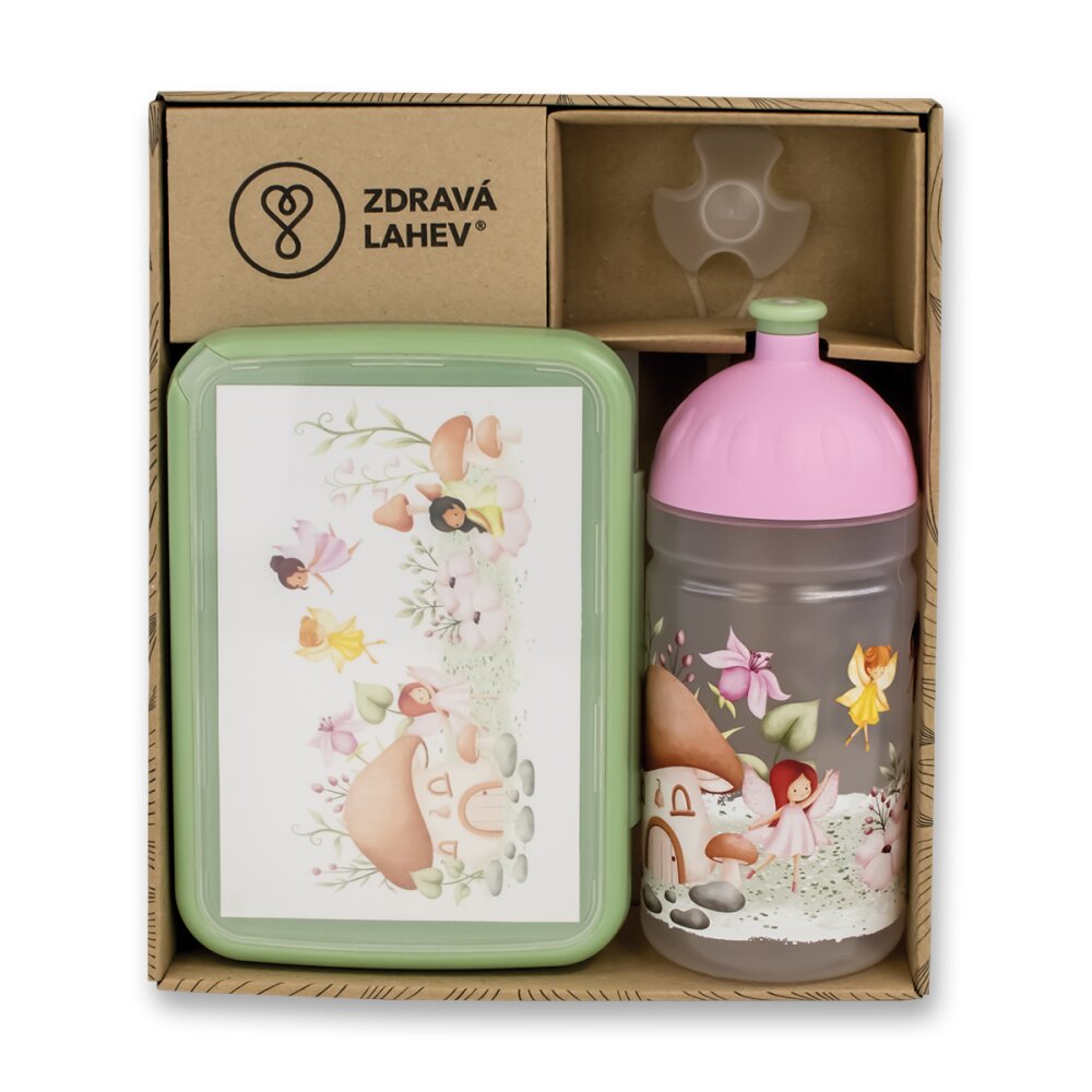 Set Zdravá lahev 0,5 l a Zdravá sváča - Pohádkové víly