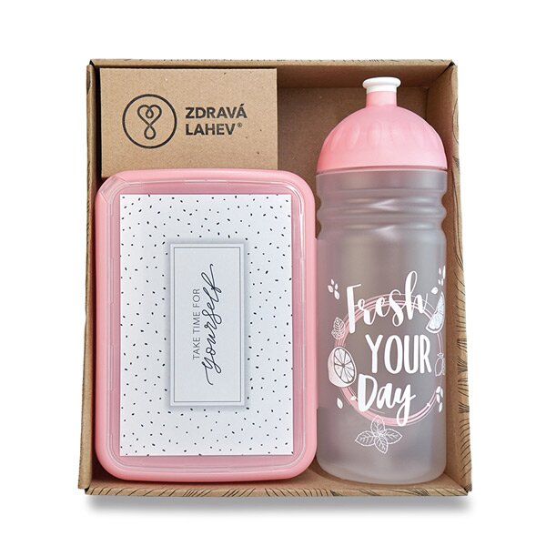 Set Zdravá lahev 0,7 l a Zdravá sváča - Fresh růžová