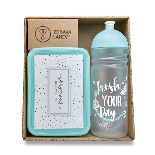 Set Zdravá lahev 0,7 l a Zdravá sváča - Fresh tyrkys