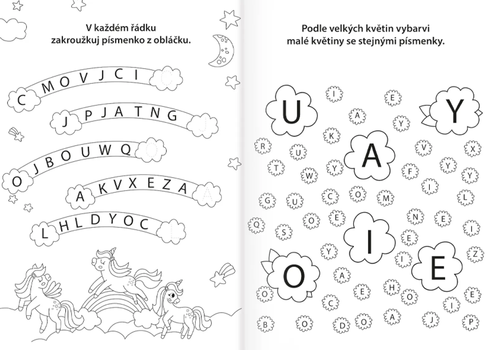 Omalovánky A4 - Procvičujeme abecedu - V pohádce