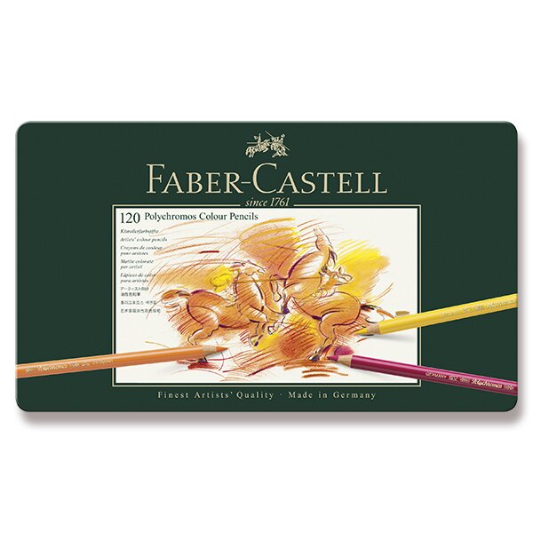 Faber-Castell Polychromos - pastelky - 120 barev, plechová krabička