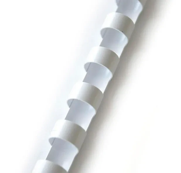 Plastové hřbety pro vazbu 8 mm - bílé