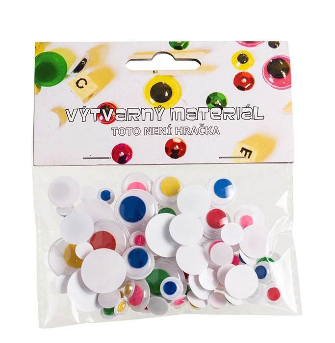 Oči barevné pohyblivé - 75 ks, 8, 10, 15, 20 mm