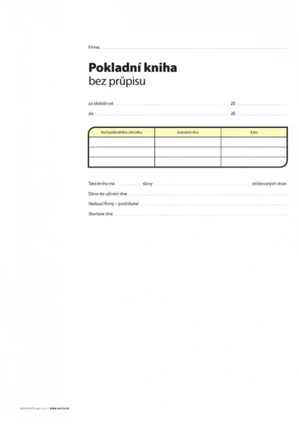 OPTYS  1011 pokladní kniha A4