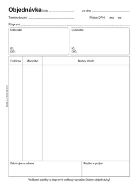 BALOUŠEK PT160 Objednávka 