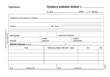 BALOUŠEK ET050 Výdajový pokladní doklad i pro podvojné účetnictví 