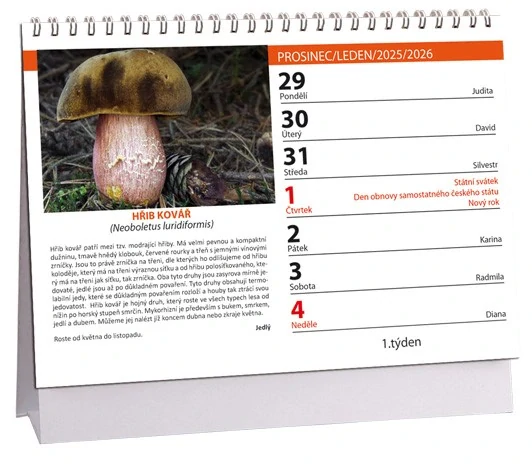 Kalendář Houby 2026