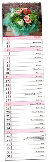 Kalendář nástěnný úzký - Květiny 2026