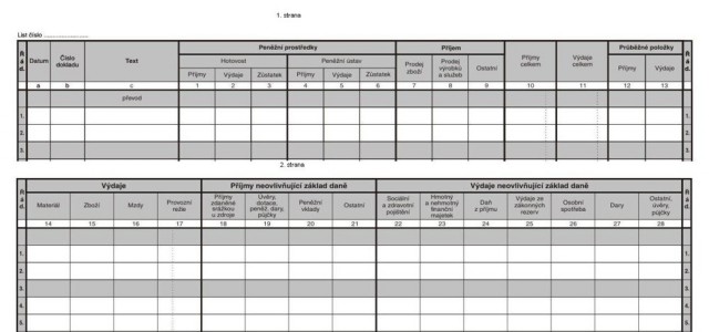 ASOPOL 010200 Daňová evidence Peněžní deník pro plátce DPH B4, 20 listů