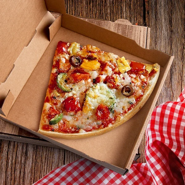 Krabice na pizzu (mikrovlnitá lepenka) kraft 28 x 28 x 4 cm [100 ks]