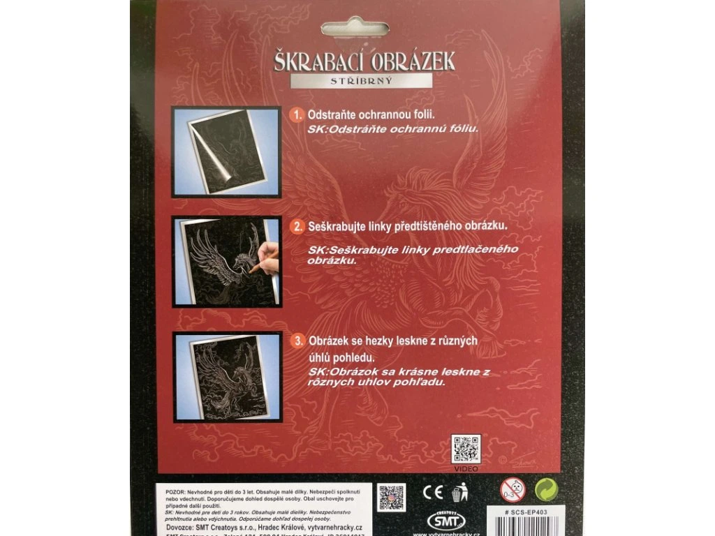 Škrabací obrázek stříbrný - Pegas 2