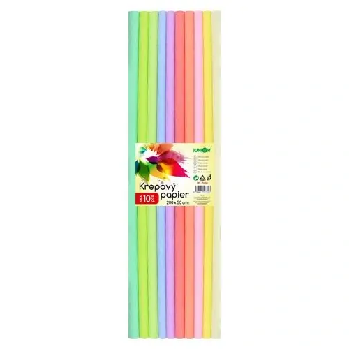 Krepový papír - sada PASTEL 10 ks