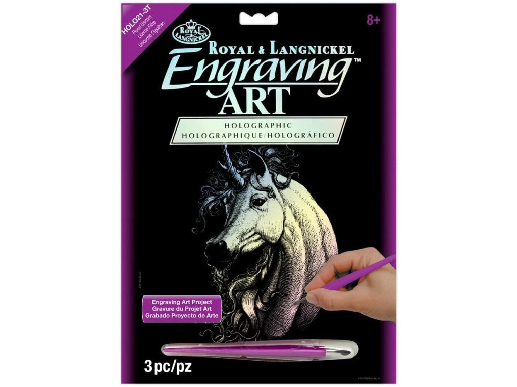 Škrabací obrázek- holografický - Unicorn