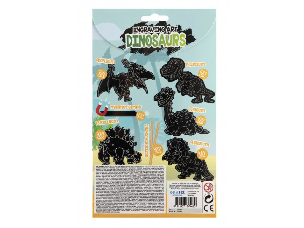Škrabací obrázky s magnetky - dinosauři