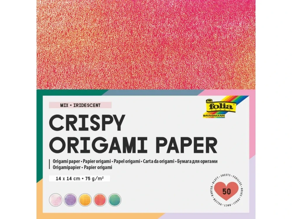 Papíry na origami 14x14 cm, 50 listů, 75 g/m² TEXTURA MIX