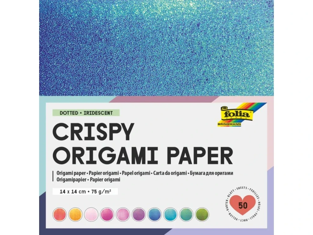 Papíry na origami 14x14 cm, 50 listů, 75 g/m² DOTTED-IRIDESCENT