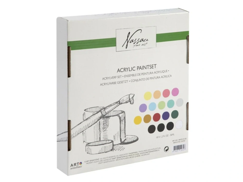 Akrylové barvy základní a pastelové 18 x 36ml