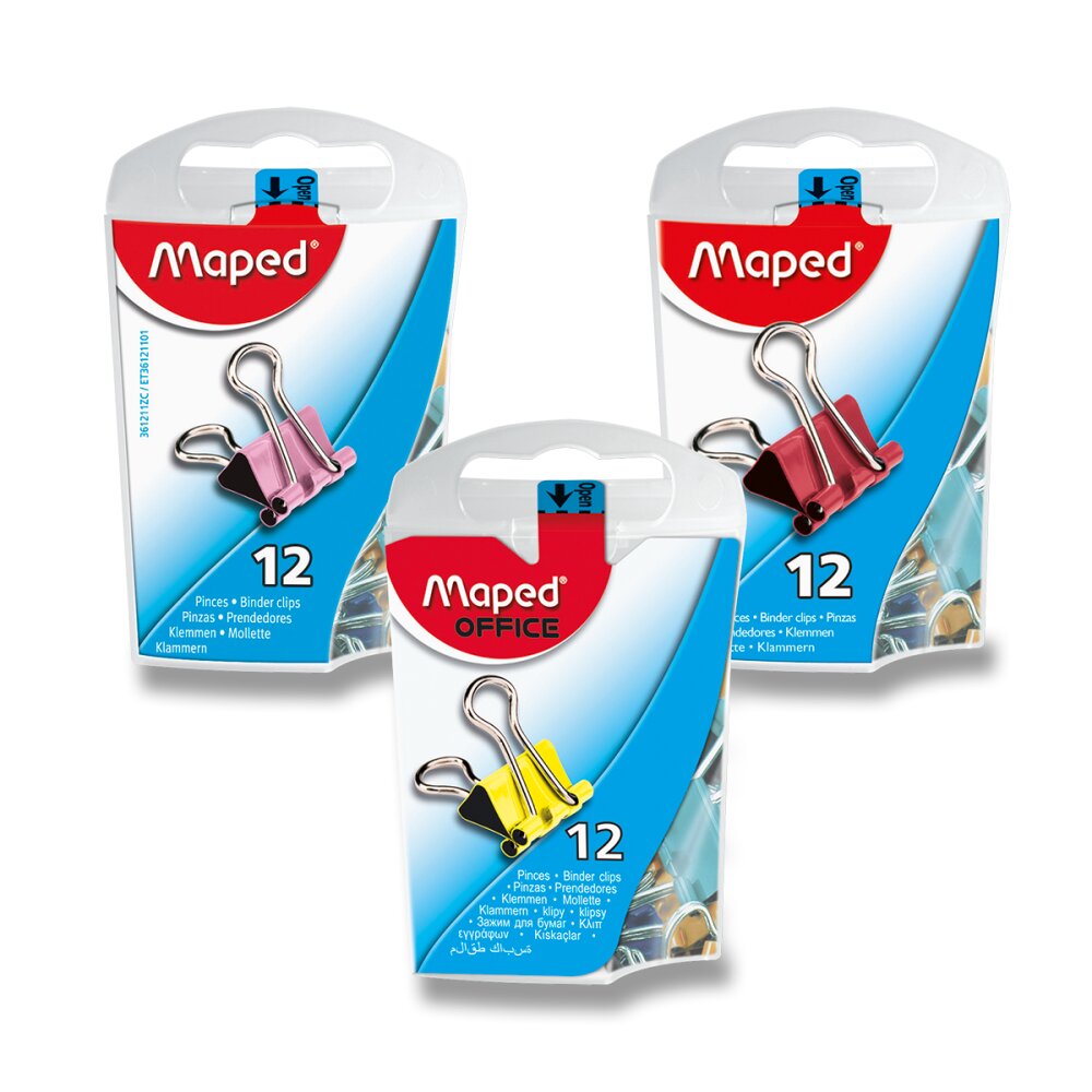 Vázací klipy Maped barevné - 15 mm, 12 ks