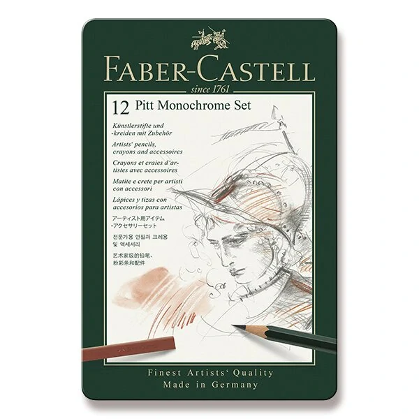 Grafitová tužka Faber-Castell Pitt Monochrome - sada 12 kusů