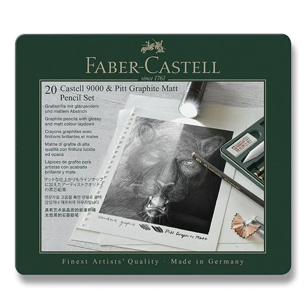 Grafitová tužka Faber-Castell Pitt Monochrome Graphite - sada 20 kusů