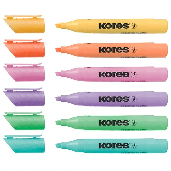Zvýrazňovač Kores High Liner Pastel - sada 6 barev