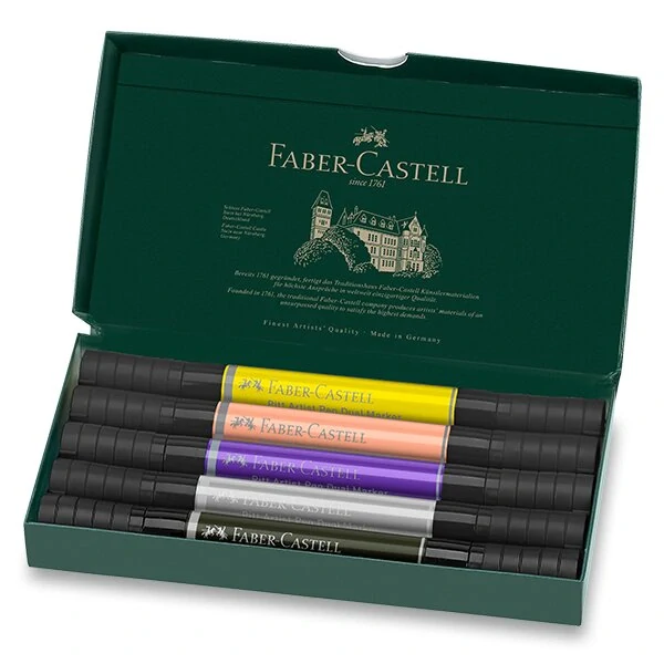 Popisovač Faber-Castell Pitt Artist Pen Dual Marker Fashion - sada 5 ks