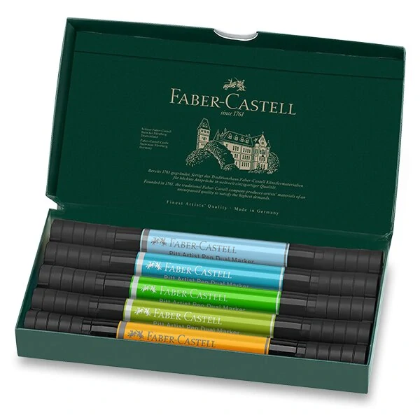 Popisovač Faber-Castell Pitt Artist Pen Dual Marker Animal - sada 5 ks