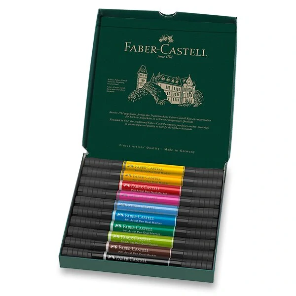 Popisovač Faber-Castell Pitt Artist Pen Dual Marker - sada 10 ks