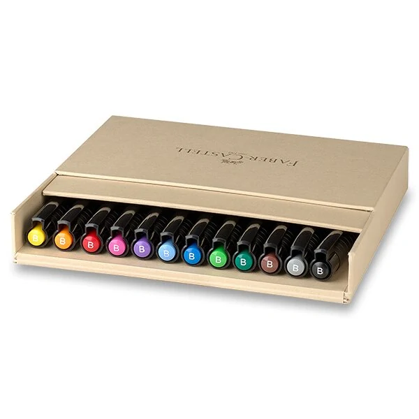 Popisovač Faber-Castell Pitt Artist Pen Brush - studio box, 12 ks