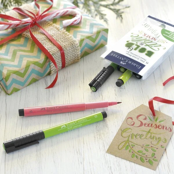 Popisovač Faber-Castell Pitt Artist Pen Hand Lettering - 6 kusů, zelená sada