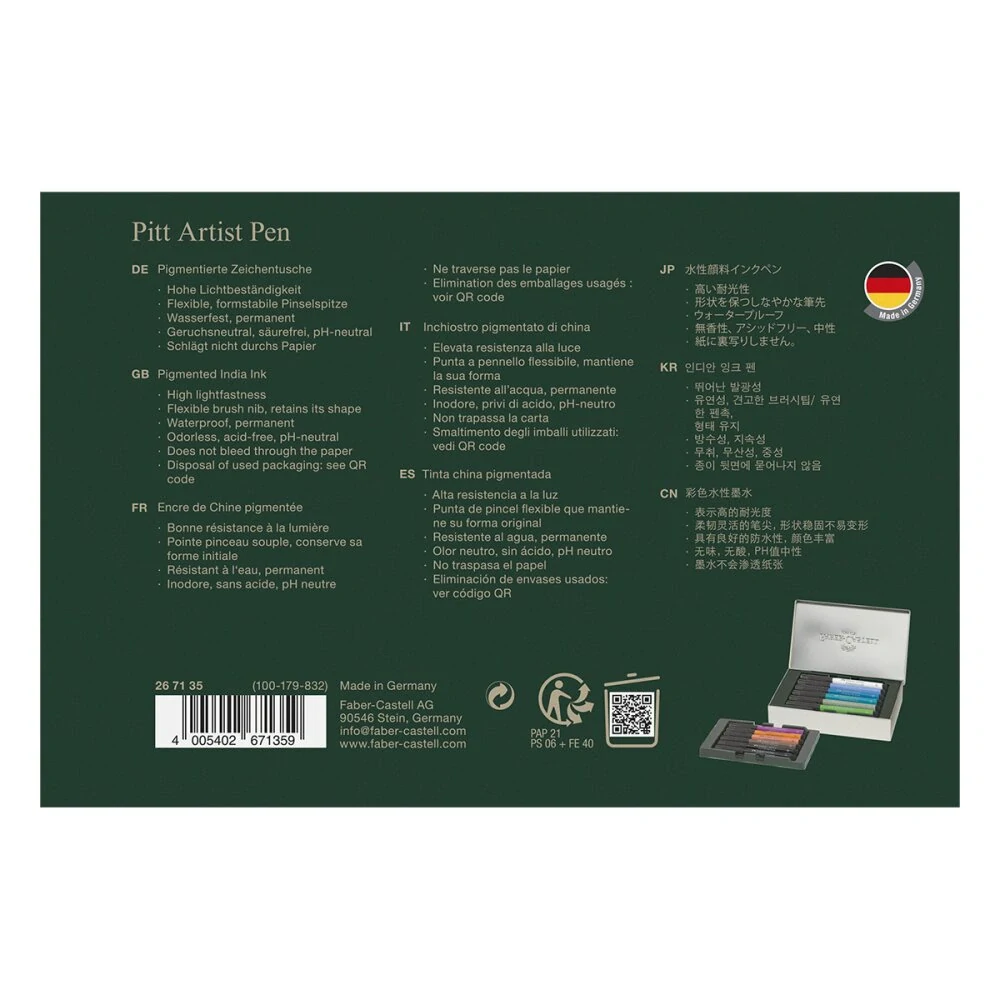 Popisovače Faber-Castell Pitt Artist Pen New York - 12 ks