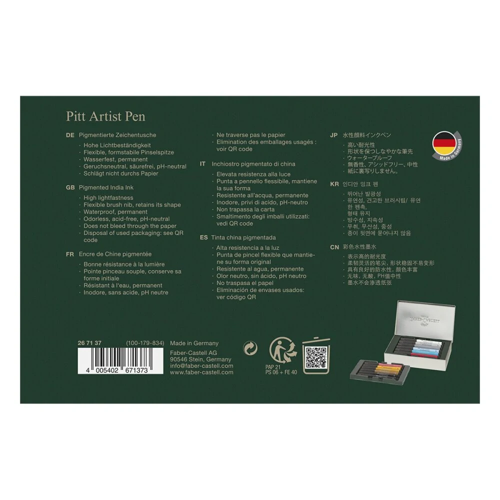 Popisovače Faber-Castell Pitt Artist Pen London - 12 ks