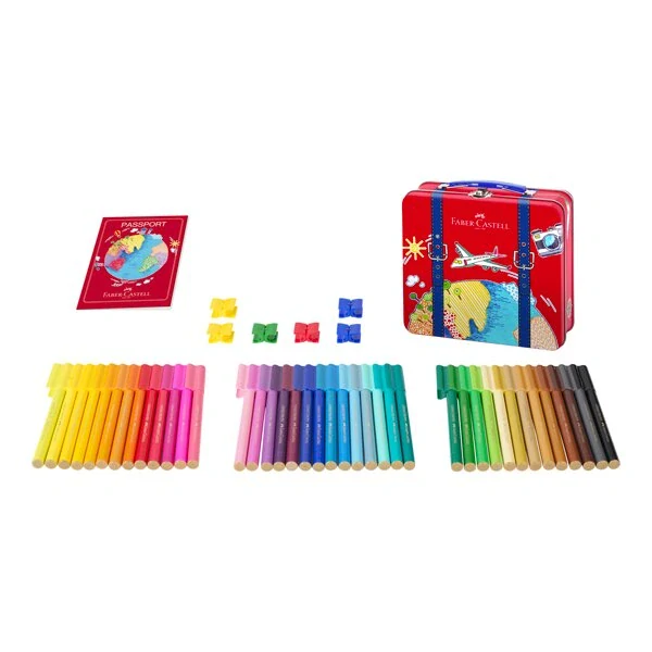Dětské fixy Faber-Castell Connector - kufřík, 40 barev