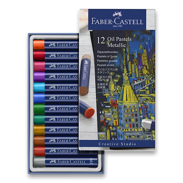 Olejové pastely Faber-Castell Metallic - 12 barev