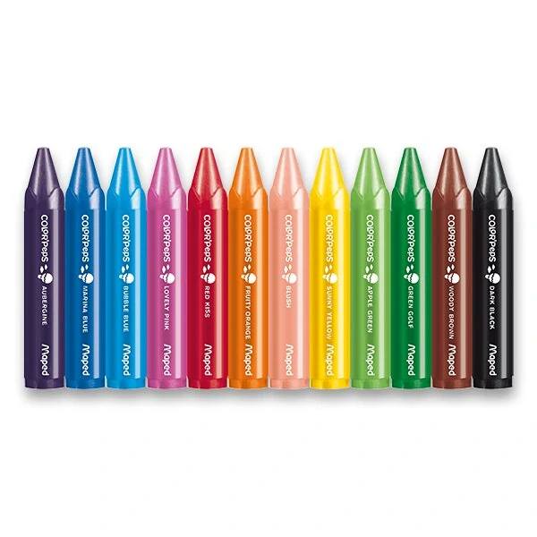 Voskovky Maped Color'Peps Wax Jumbo - 12 barev, trojhranné