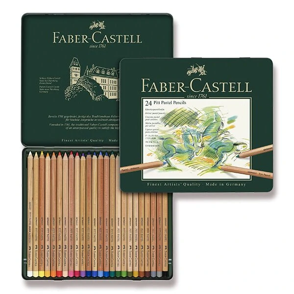 Umělecké pastely Faber-Castell Pitt Pastel - plechová krabička, 24 barev
