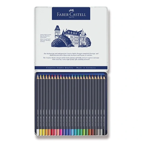 Pastelky Faber-Castell Goldfaber - plechová krabička, 24 barev