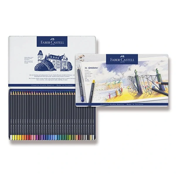 Pastelky Faber-Castell Goldfaber 114736 - plechová krabička, 36 barev