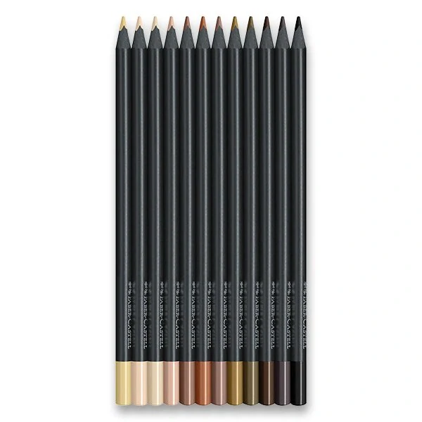 Pastelky Faber-Castell Black Edition - tělové barvy, 12 barev