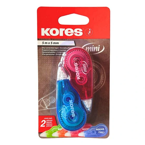 Korekční strojek Kores Mini Roller - 5 mm x 5 m, 2 ks