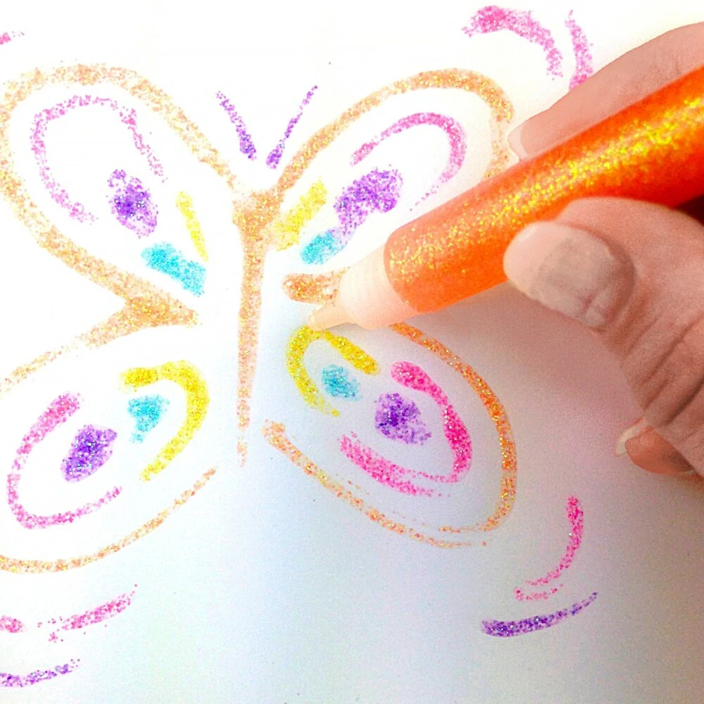 Dekorační lepidlo Kores Glitter Glue - 5 x 10,5 ml, pastelové barvy, blistr