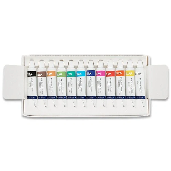 Akvarelové barvy Faber-Castell - 12 barev, tuba 9 ml
