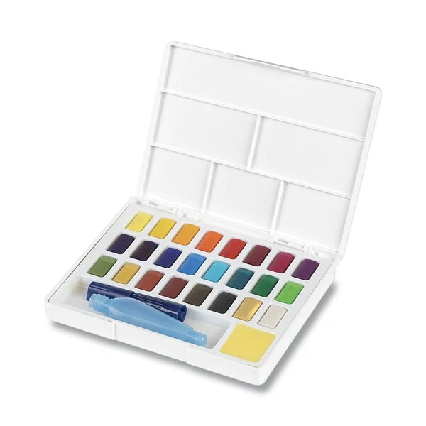Akvarelové barvy Faber-Castell s paletkou - 24 barev