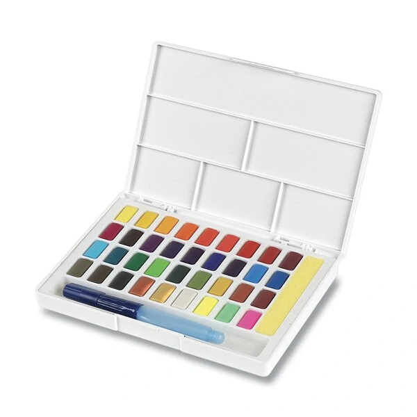 Akvarelové barvy Faber-Castell s paletkou - 36 barev