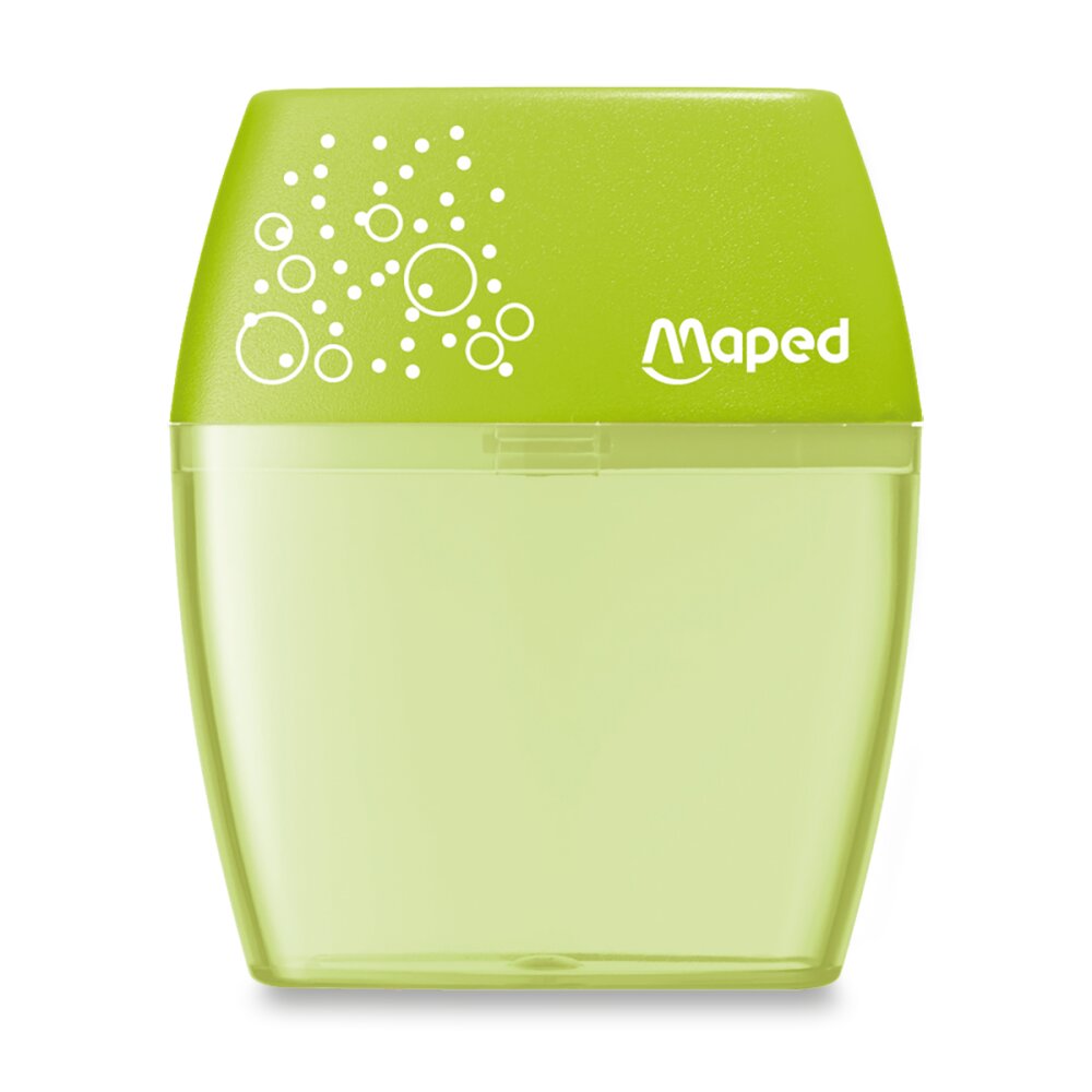 Ořezávátko Maped Shaker - s odpadní nádobkou - 2 otvory, blistr, mix barev