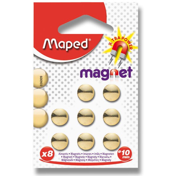 Kulaté magnety Maped - průměr 10 mm - zlaté