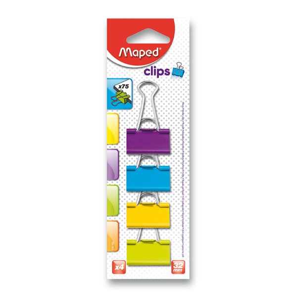 Vázací klipy Maped barevné - 32 mm, 4 ks, blistr
