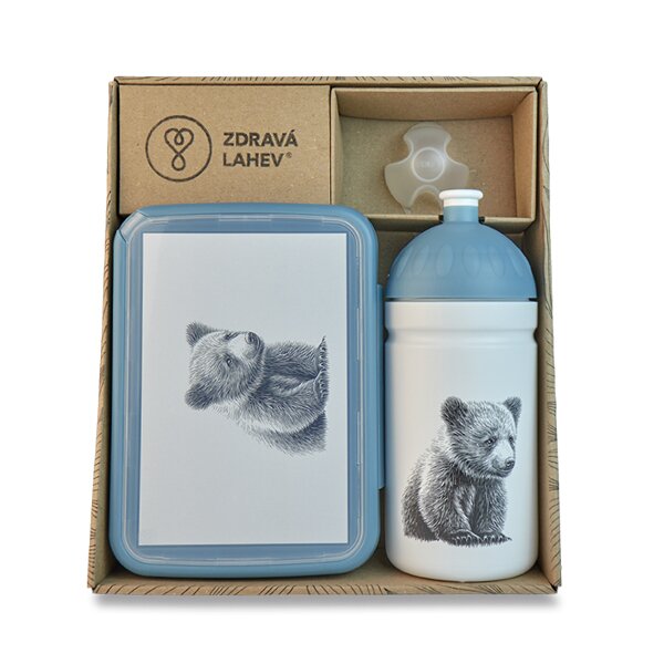 Set Zdravá lahev 0,5 l a Zdravá sváča - Medvěd Kuba
