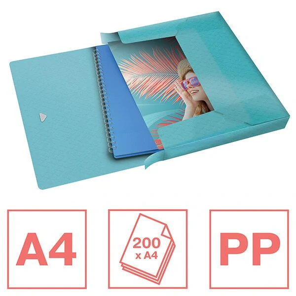 4kroužkový pořadač Esselte Colour´Breeze, A4, 25 mm - ledově modrá